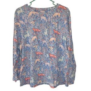 3/$20 Sleep Sense Blue Animal Print Pajama Top